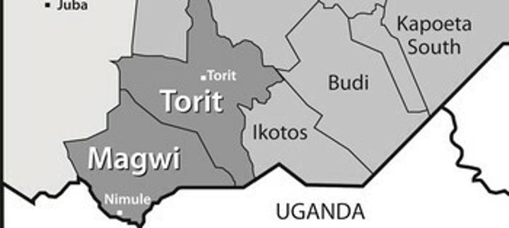 Supplied overview map of Eastern Equatoria and its counties