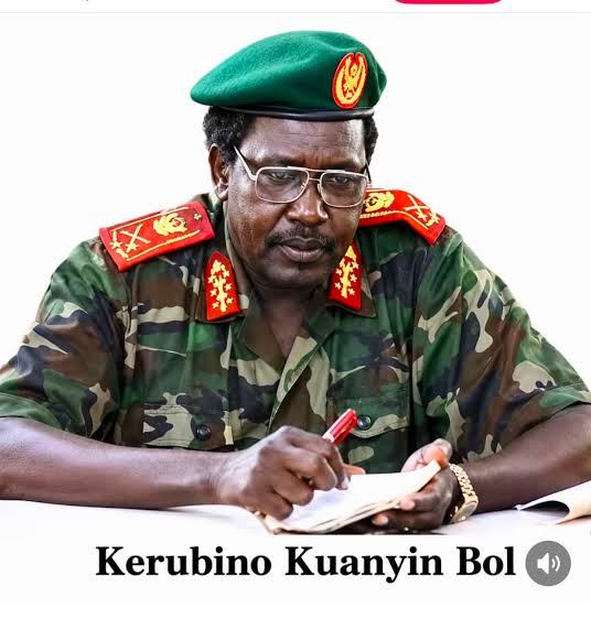 Portrait captioned Gen. Kerubino Kuanyin Bol